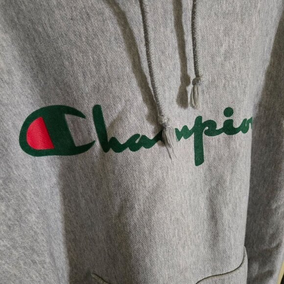 Champion Reverse Weave Front Back Unique Logo Hoodie Size L - Picture 3 of 7